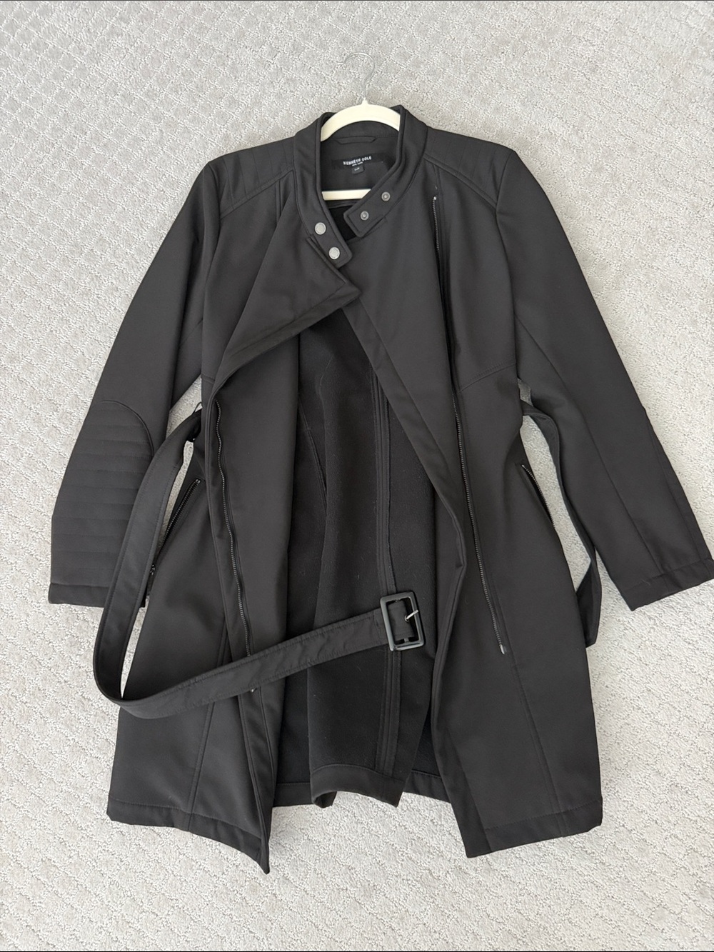 Kenneth Cole Black Trench Coat with Belt